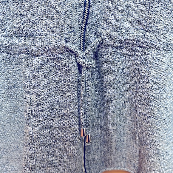 Christopher & Banks Blue Metallic zip jacket XL with drawstring at waist - Picture 3 of 7